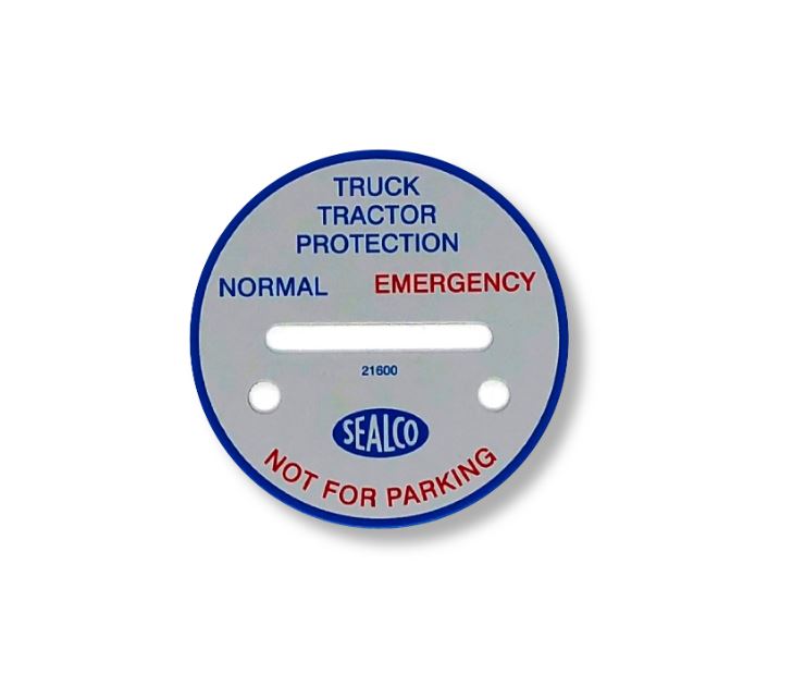 truck tractor protection plastic sign for leveer air valve 21600