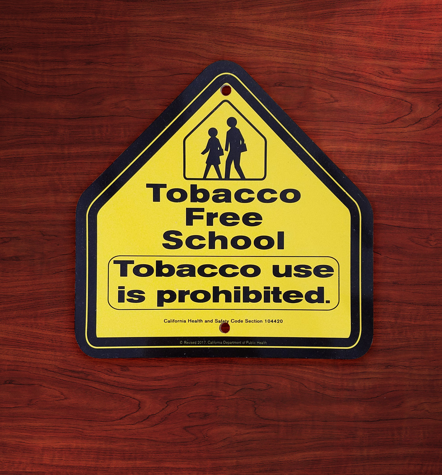 tobacco free school California health and safety sign